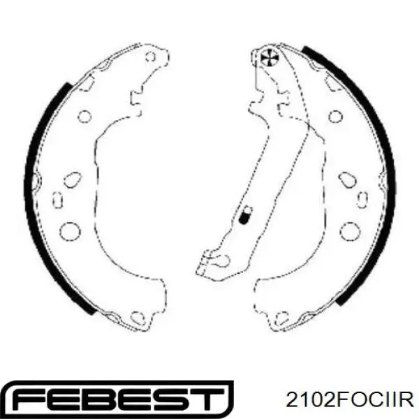 2102-FOCIIR Febest задние барабанные колодки