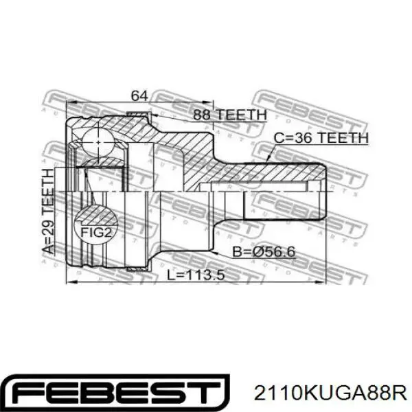 Шарнир равных угловых скоростей задний AND 41498197 цена, от 41.21 USD
