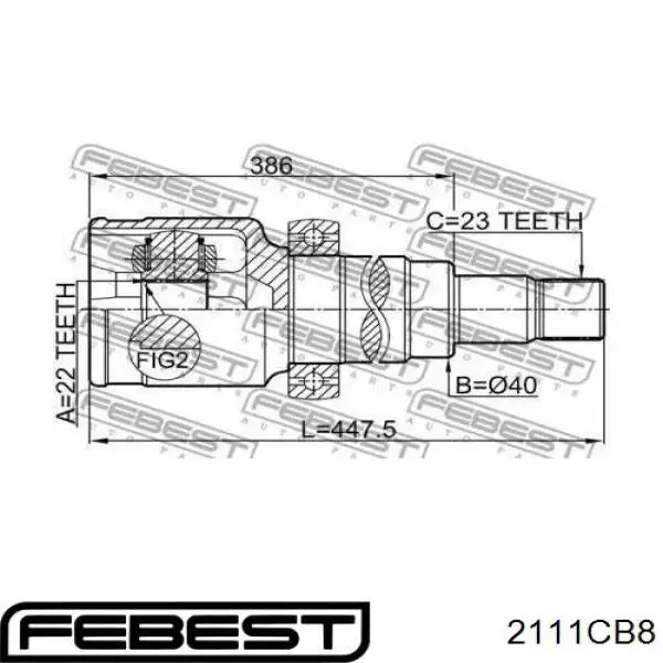 ШРУС внутренний передний правый 2111CB8 Febest