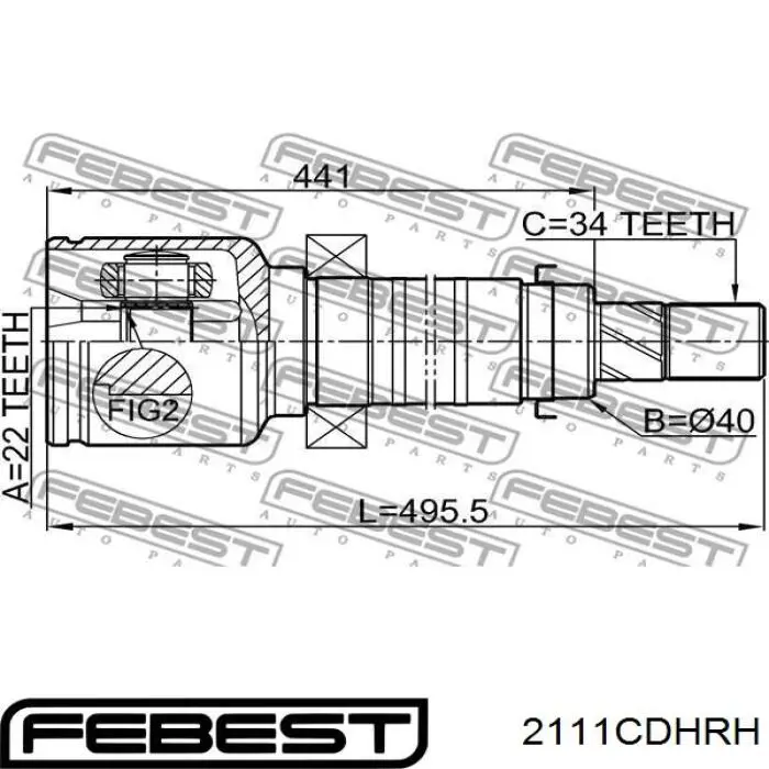 ШРУС внутренний передний правый BV6Z3B436B Ford