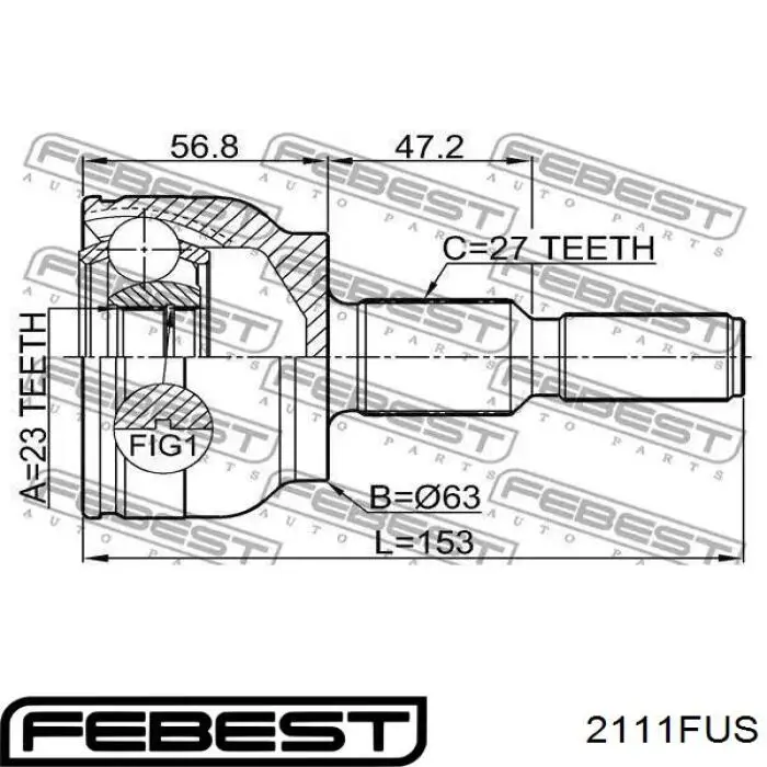 Шрус внутренний левый 2111FUS Febest