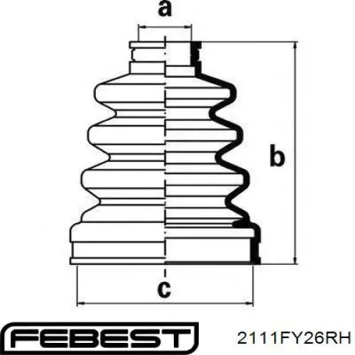 ШРУС внутренний передний правый 2111FY26RH Febest