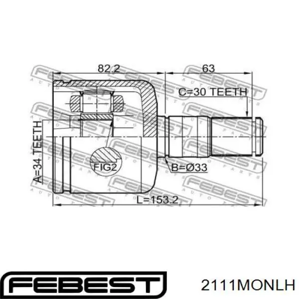 ШРУС внутренний передний левый 2111MONLH Febest