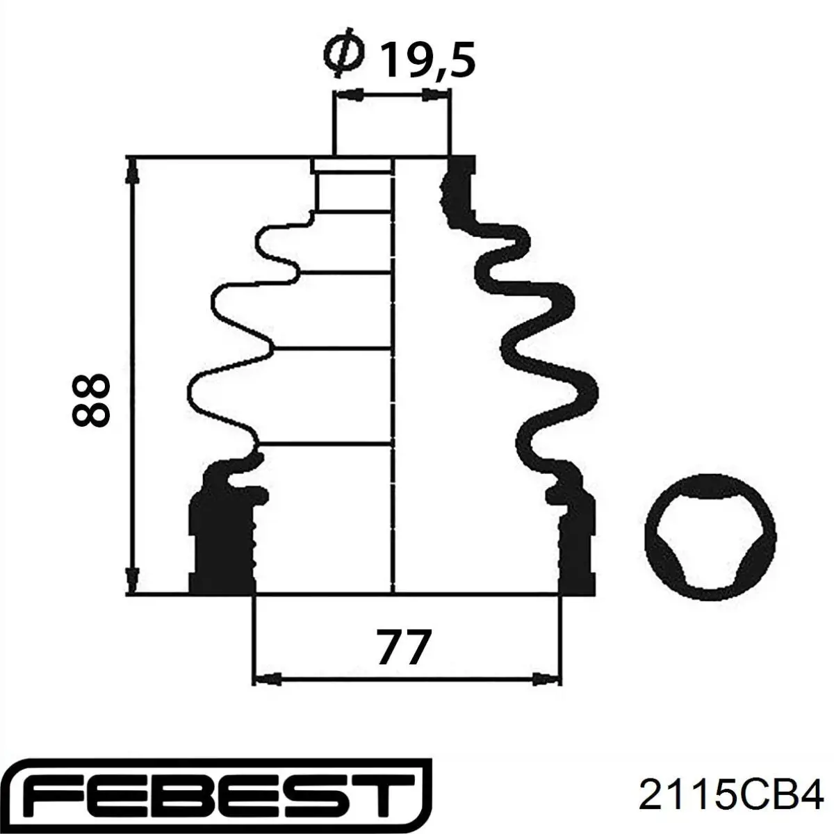 Пыльник ШРУСа внутренний, передней полуоси Febest 2115CB4