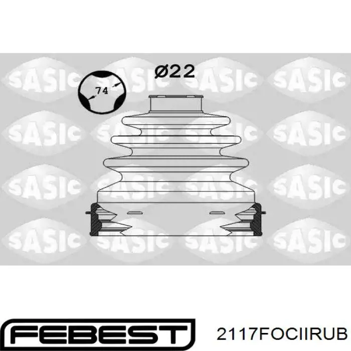 Купить 2117FOCIIRUB Febest Пыльник гранаты наружный, передний
