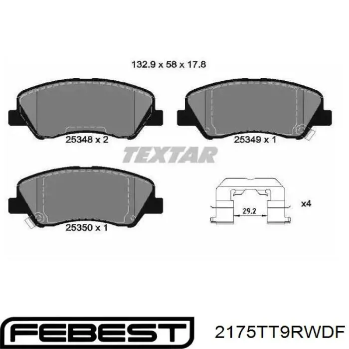 Купить 2175TT9RWDF Febest Ремкомплект переднего суппорта