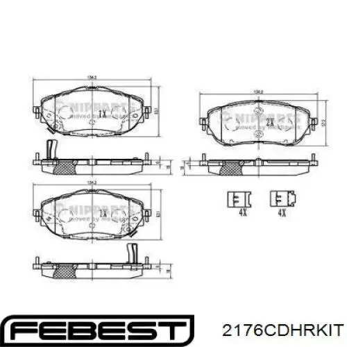 2176CDHRKIT Febest Ремкомплект заднего тормозного суппорта