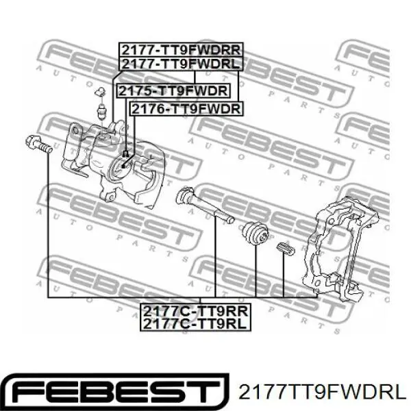 Купить 2177TT9FWDRL Febest Суппорт задний левый