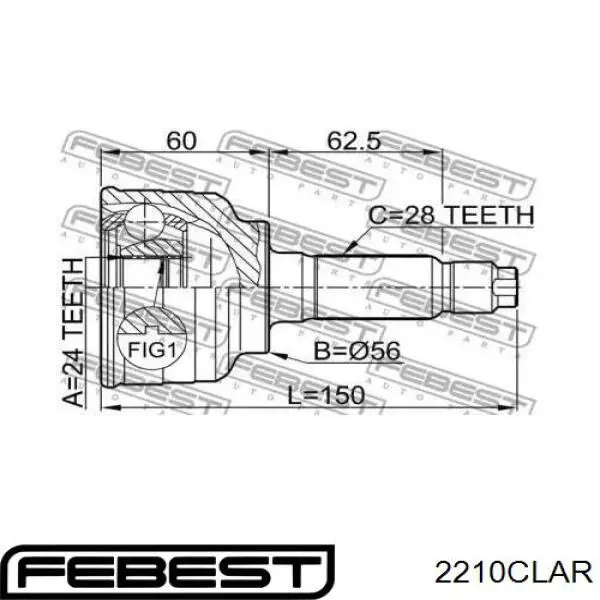 Купить 2210CLAR Febest Внешняя граната