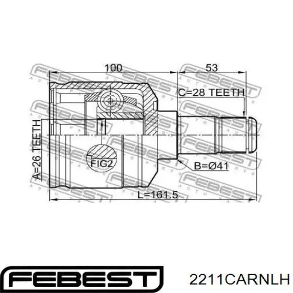 Купить 2211CARNLH Febest Шрус внутренний левый