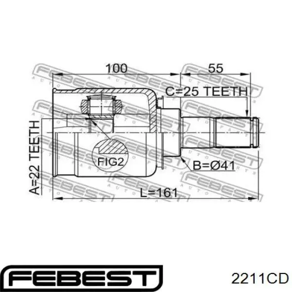 ШРУС внутренний 2211CD Febest