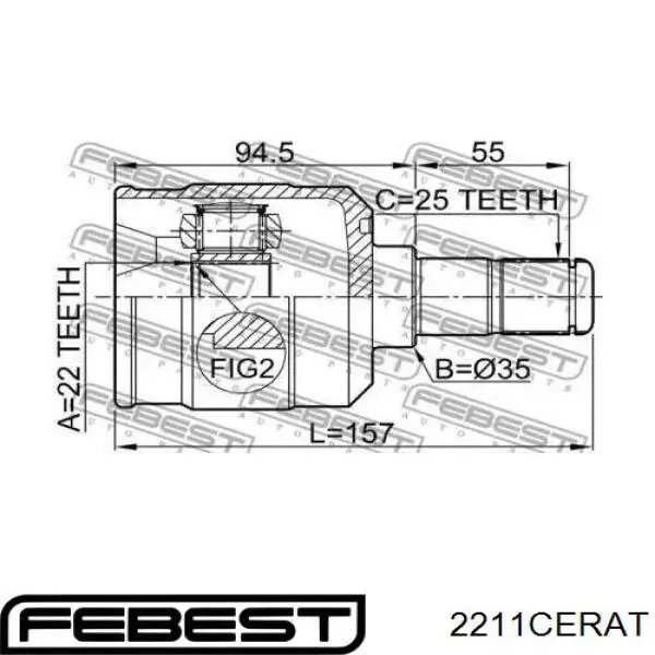ШРУС внутренний 2211CERAT Febest