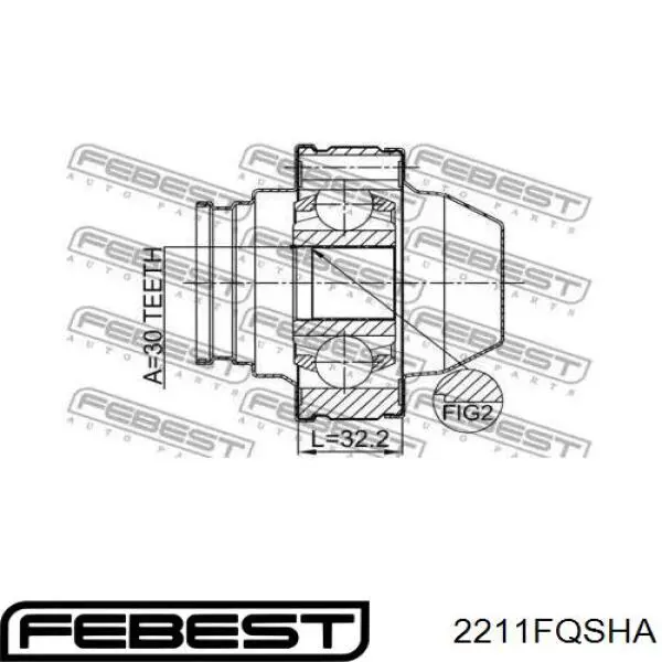 Купить 2211FQSHA Febest ШРУС карданного вала заднего, задний