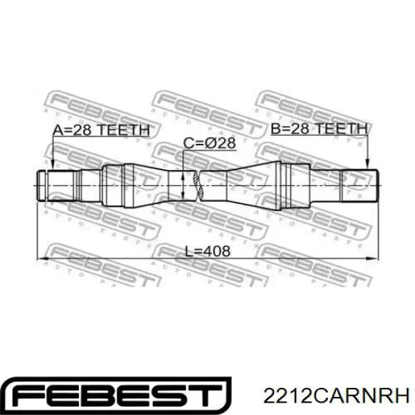 Привод передний правый Febest 2212CARNRH цена, от 98.44 USD