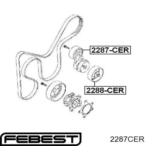 Купить 2287CER Febest Натяжной ролик