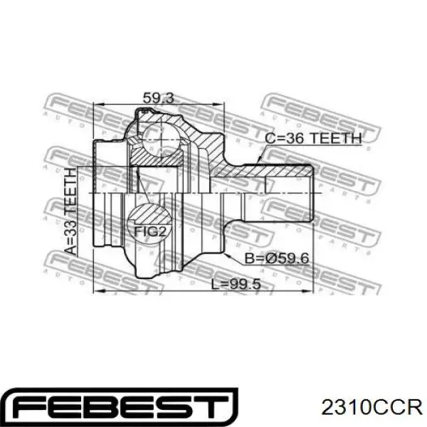 ШРУС наружный задний 2310CCR Febest