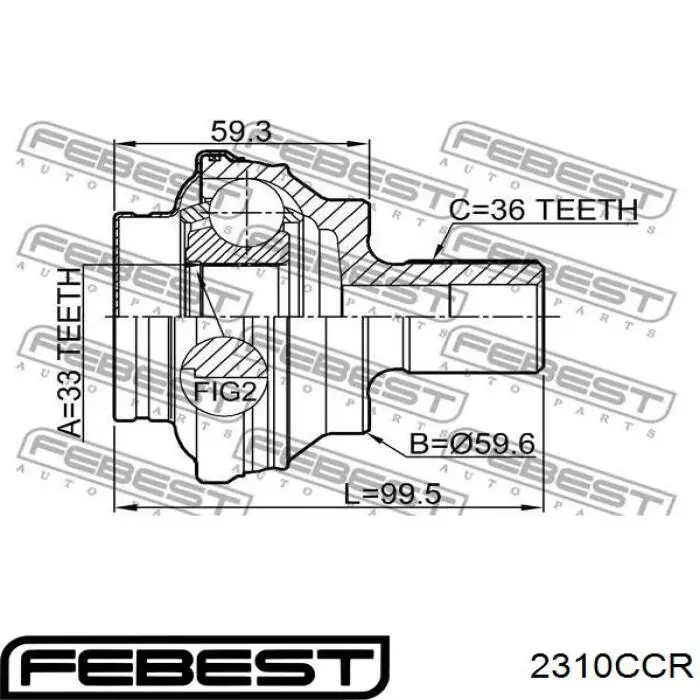 Купить 2310CCR Febest ШРУС наружный задний