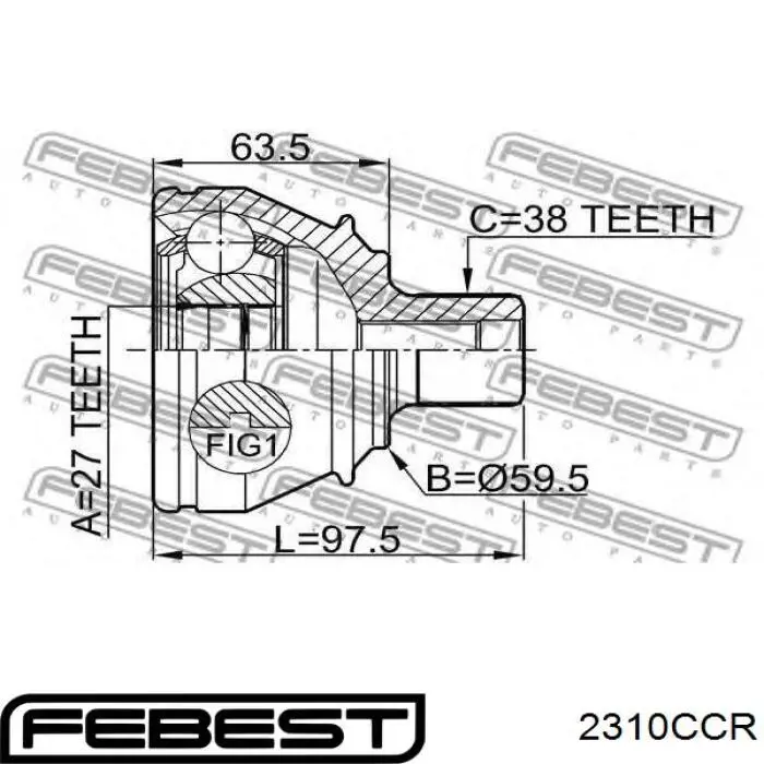 ШРУС наружный задний 2310CCR Febest
