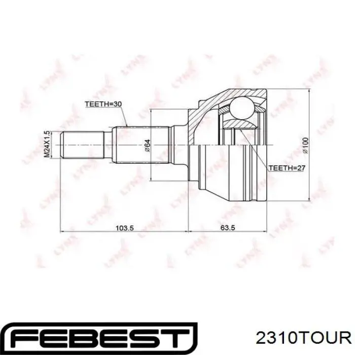 ШРУС наружный Febest 2310TOUR