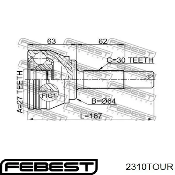 ШРУС наружный передний 2310TOUR Febest