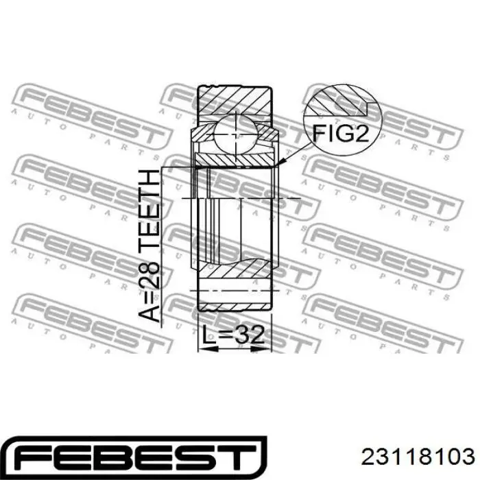 Купить 23118103 Febest ШРУС внутренний