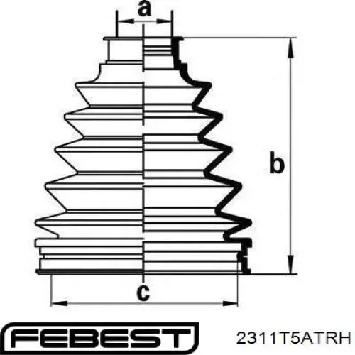 Купить 2311T5ATRH Febest Шарнир угловых скоростей передний правый