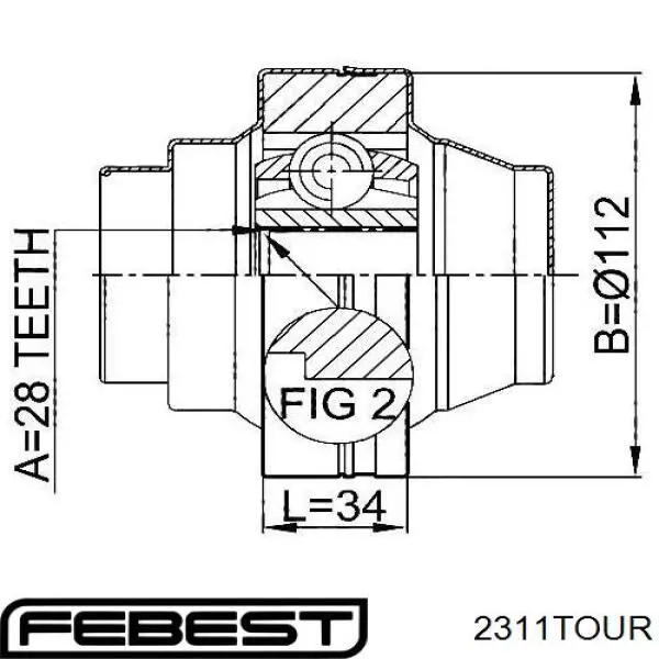 ШРУС внутренний 2311TOUR Febest