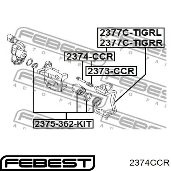 Купить 2374CCR Febest Направляющая суппорта заднего