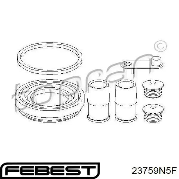 Купить 23759N5F Febest Ремкомплект переднего суппорта