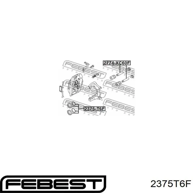 Купить 2375T6F Febest Ремкомплект переднего суппорта