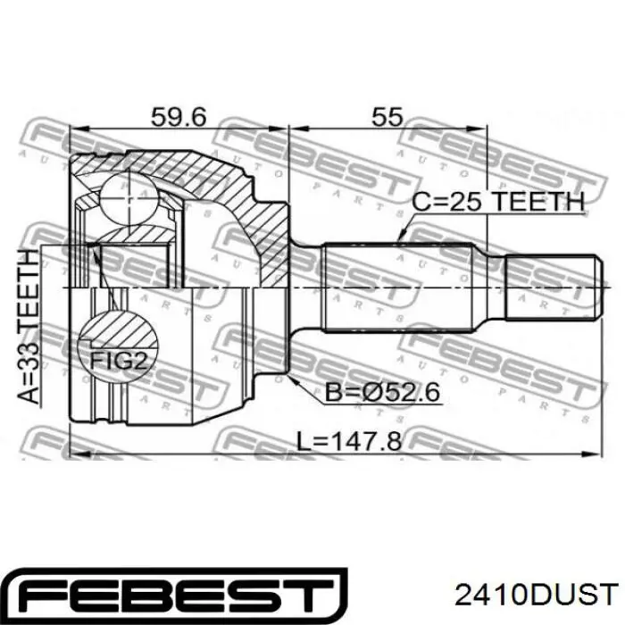 Граната колесная Febest 2410DUST цена, от 47.27 USD