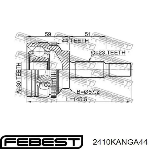 ШРУС наружный передний 2410KANGA44 Febest