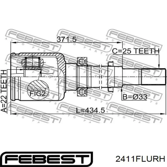Шарнир привода внутренний Febest 2411FLURH цена, от 47.10 USD