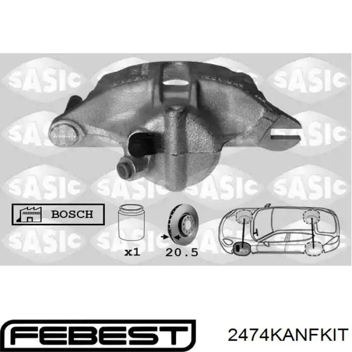 Направляющая суппорта переднего 2474KANFKIT Febest