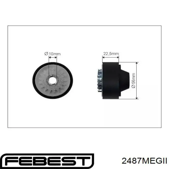 Ролик натяжителя приводного ремня Febest 2487MEGII