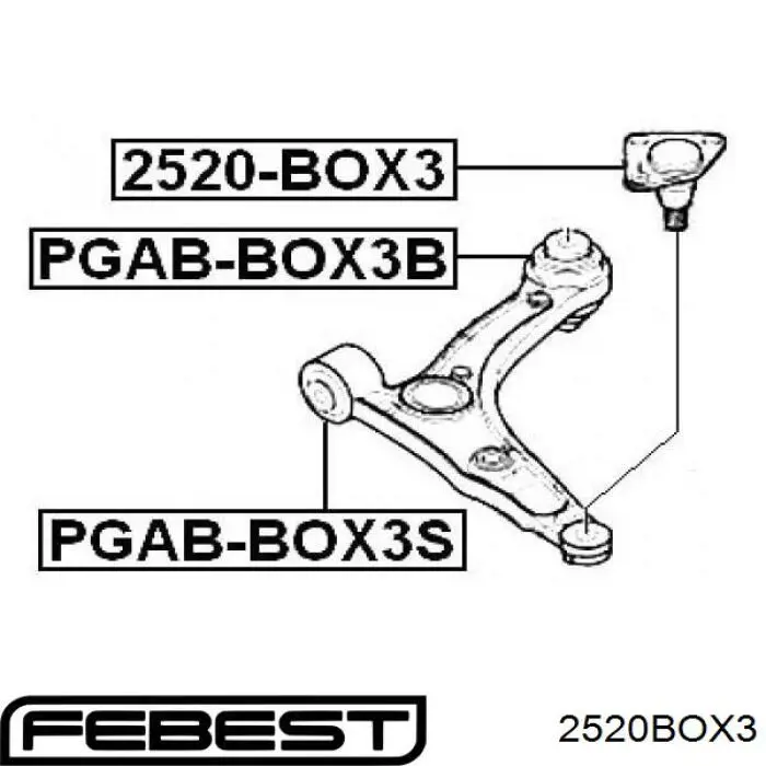 Купить 2520BOX3 Febest Нижняя шаровая опора