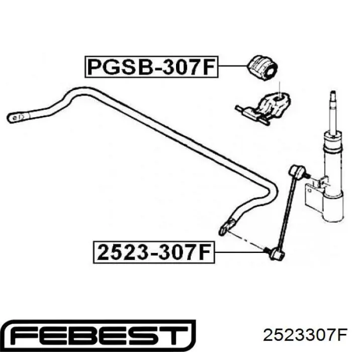 Купить 2523307F Febest Амортизационная стойка