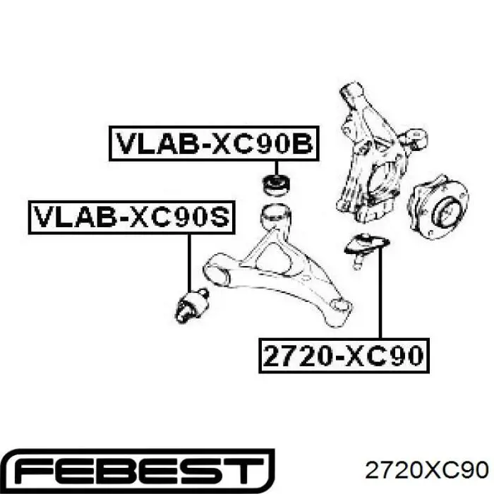 Шаровая опора, нижняя Febest 2720XC90 цена, от 23.28 USD
