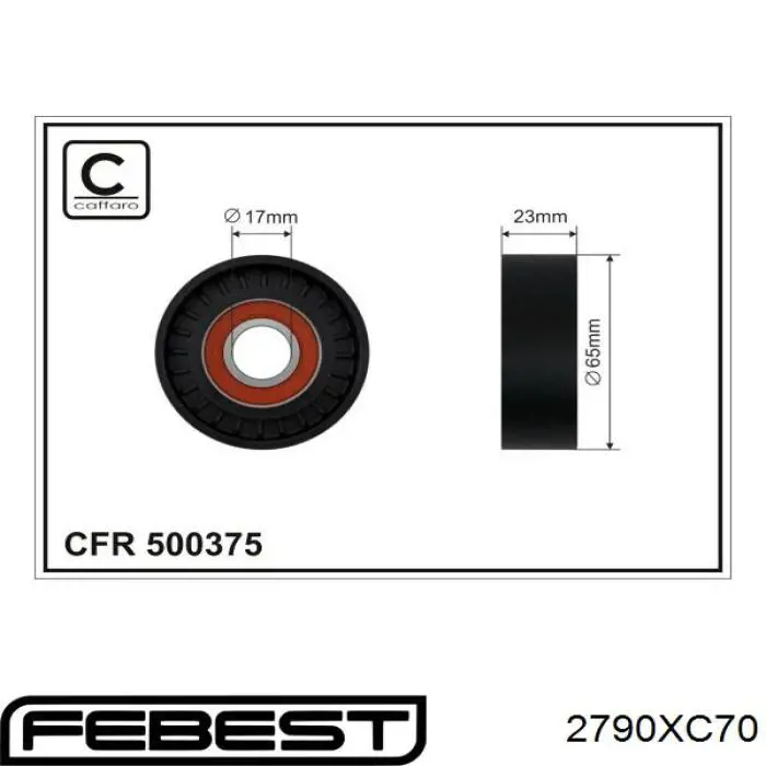 Купить 2790XC70 Febest Натяжитель приводного ремня