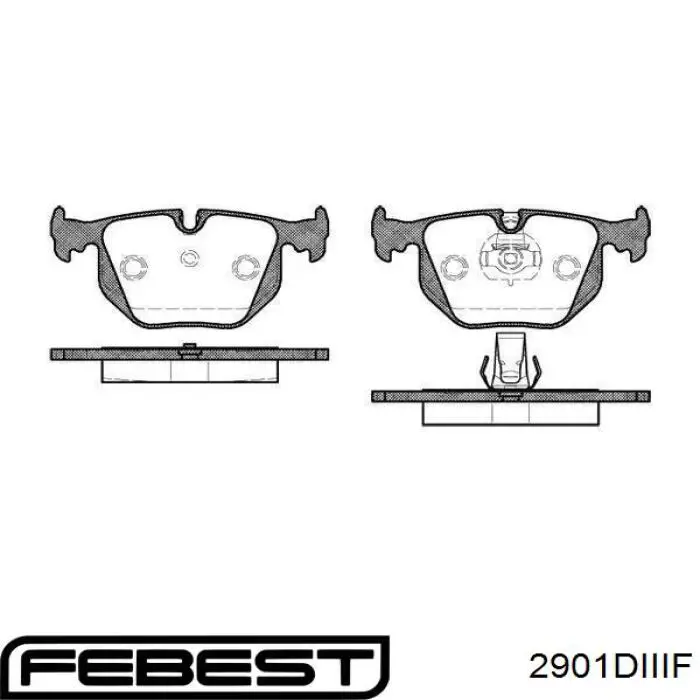 Тормозные колодки Febest 2901DIIIF