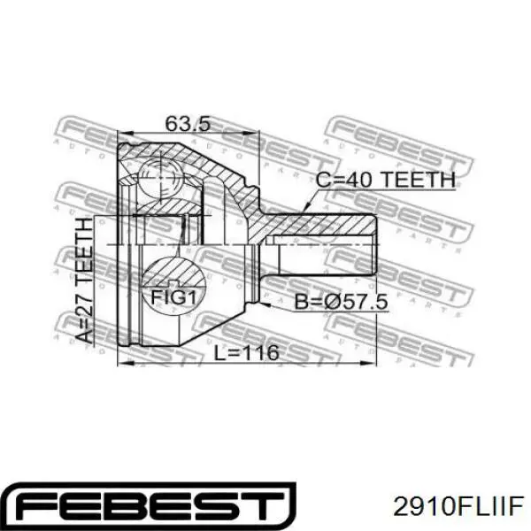 Граната колесная Febest 2910FLIIF цена, от 97.88 USD