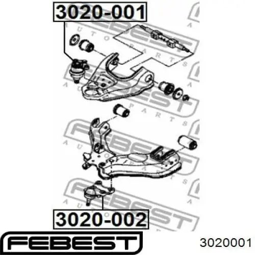 Верхняя шаровая опора 3020001 Febest