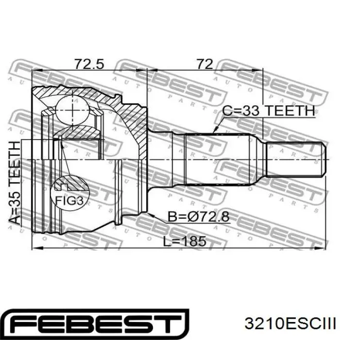 ШРУС наружный передний IK15868123 Market (OEM)