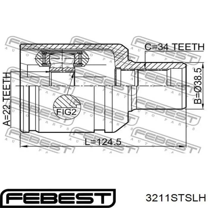Купить 3211STSLH Febest Шрус внутренний левый