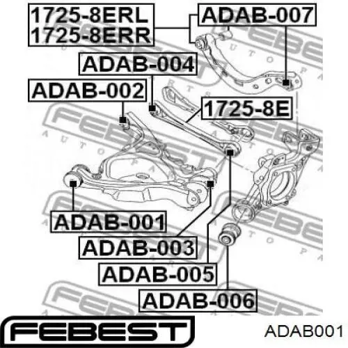 ADAB-001 Febest сайлентблок заднего нижнего рычага