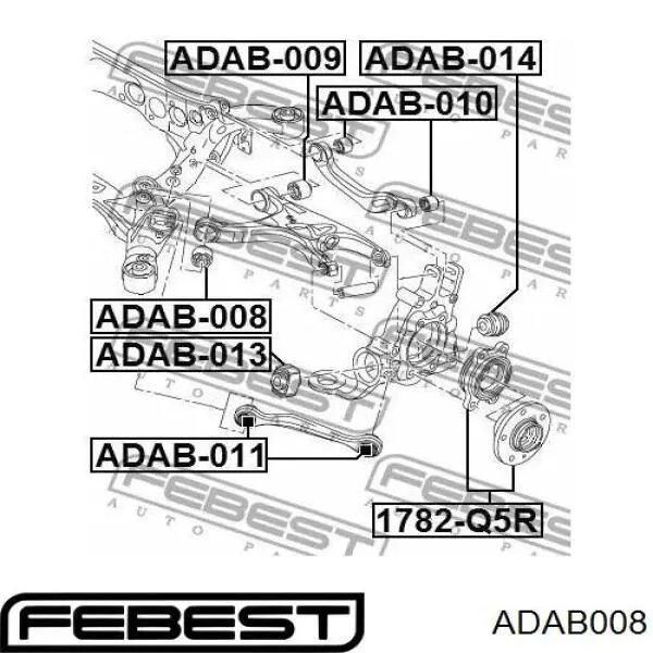 Купить ADAB008 Febest Сайлентблок заднего нижнего рычага
