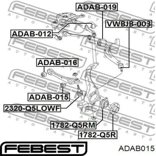 Купить ADAB015 Febest Сайлентблок нижний передней подвески