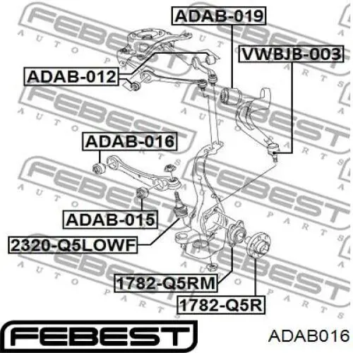 Купить ADAB016 Febest Сайлентблок нижний передней подвески