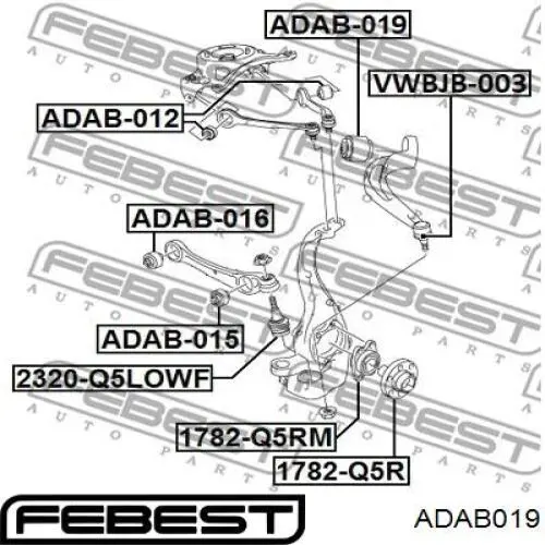 Купить ADAB019 Febest Сайлентблок нижний передней подвески