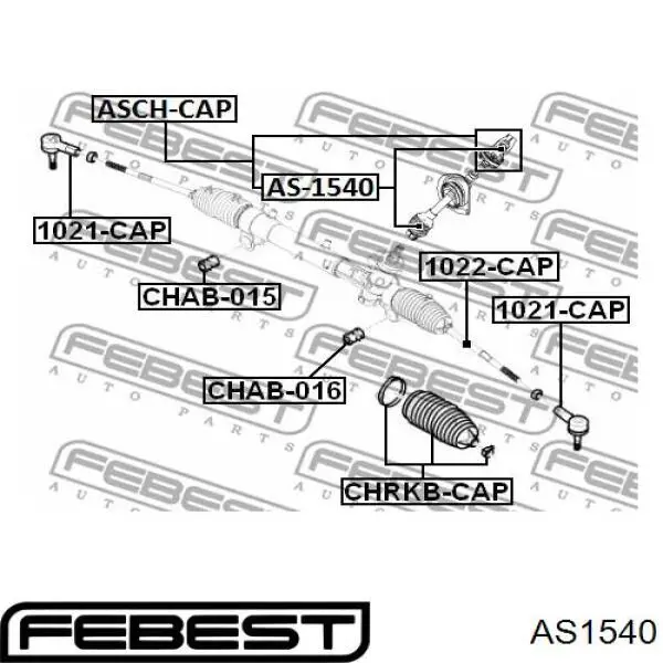 Крестовина рулевого механизма AS1540 Febest